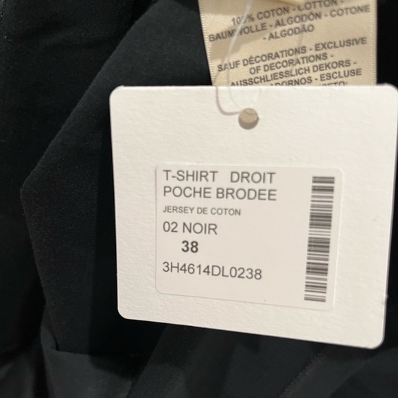 NWT Hermes Embroidered pocket t-shirt Short Sleeve Tee Shirt Black US 6 S - Picture 10 of 10